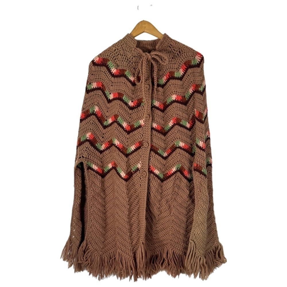 Handmade Crochet Poncho Cape Size M/L